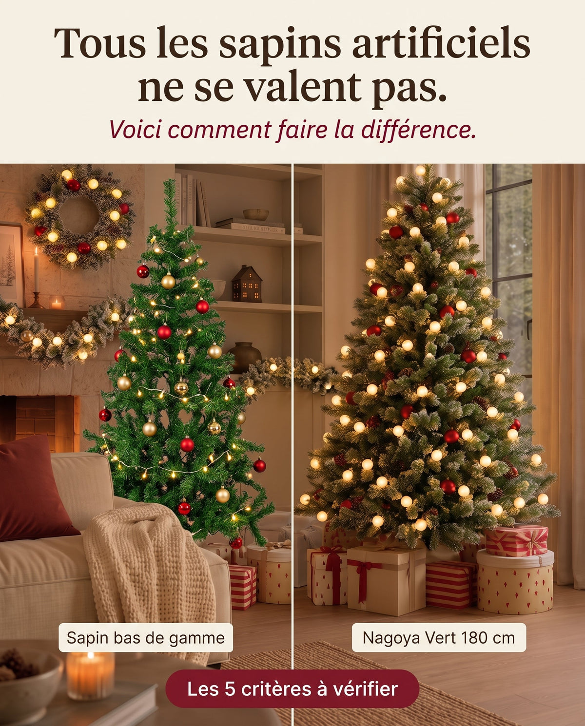 Comment choisir un sapin artificiel réaliste : 5 critères
