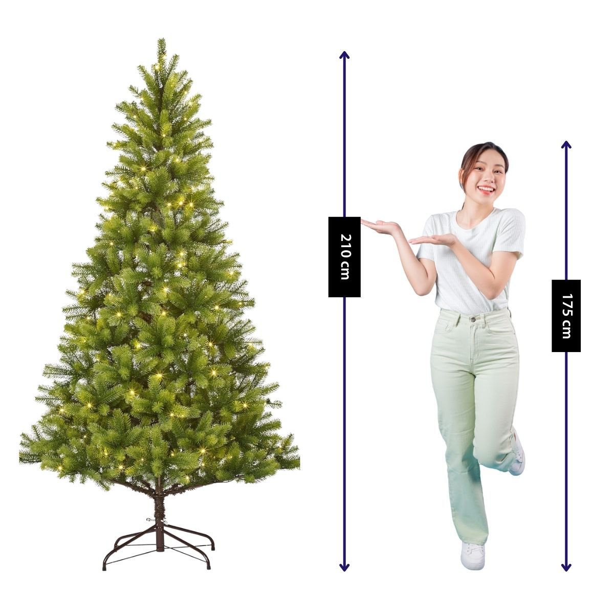Sapin de Noël artificiel Nagoya Vert 210 cm