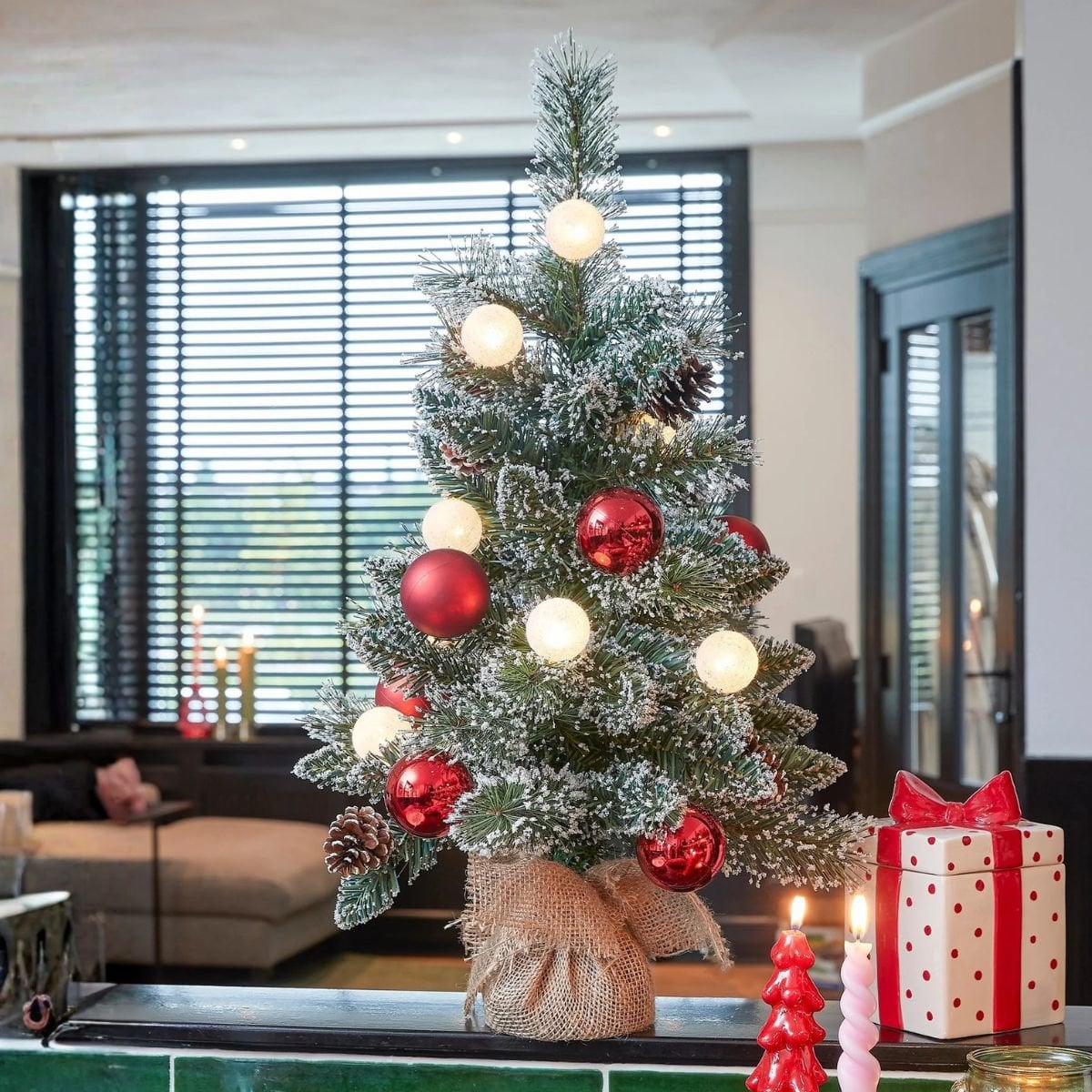 Pack Noël Kaprun Vert 60cm Sapin + Guirlande + Couronne