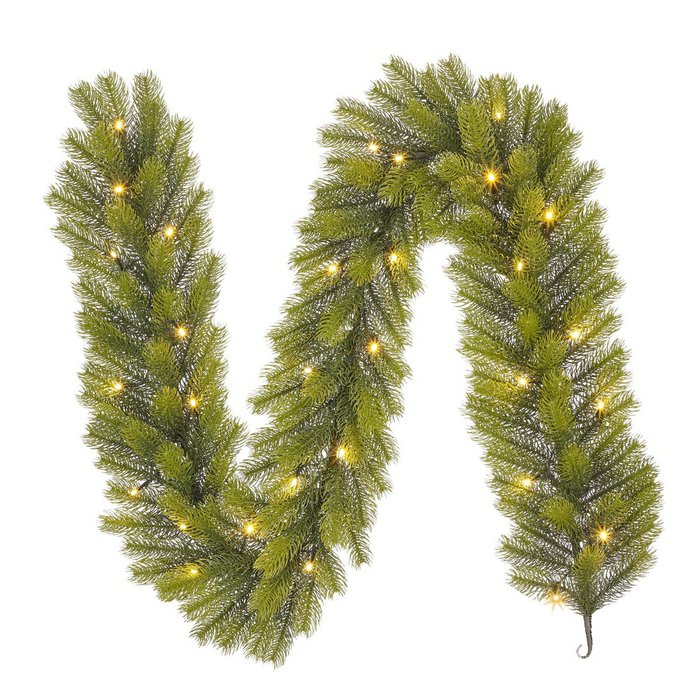 Pack Noël Nagoya Vert 90 cm Sapin + Guirlande + Couronne