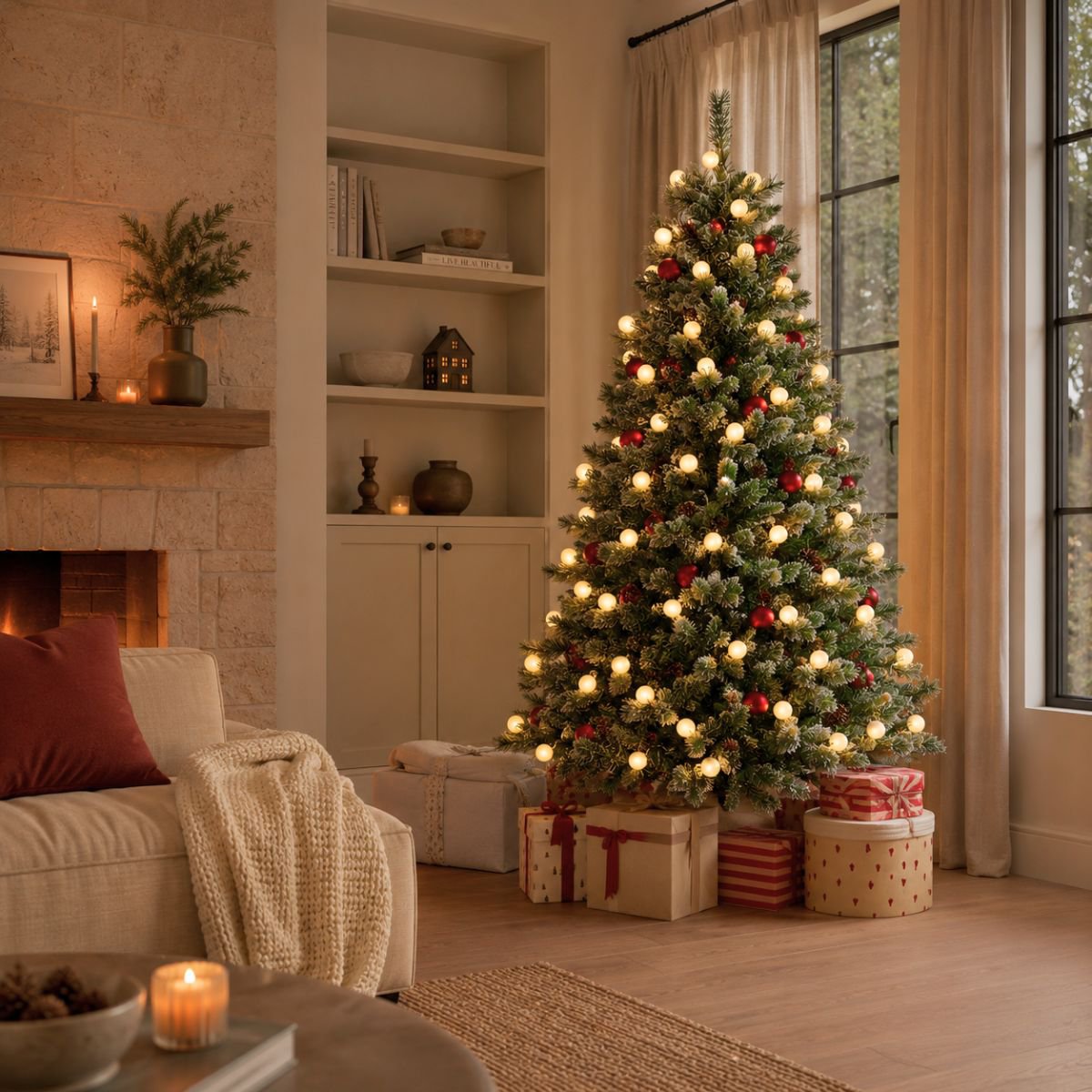 Sapin de Noël artificiel Kaprun Blanc Chaud 180 cm