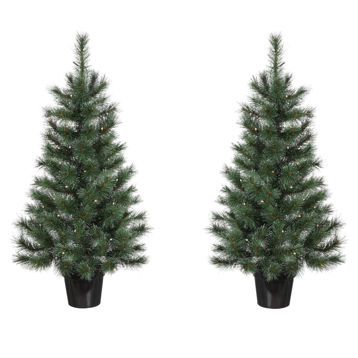 Pack 2 Sapins de Noël 90 cm+ Couronne artificiel Ø45 cm Glendon Vert