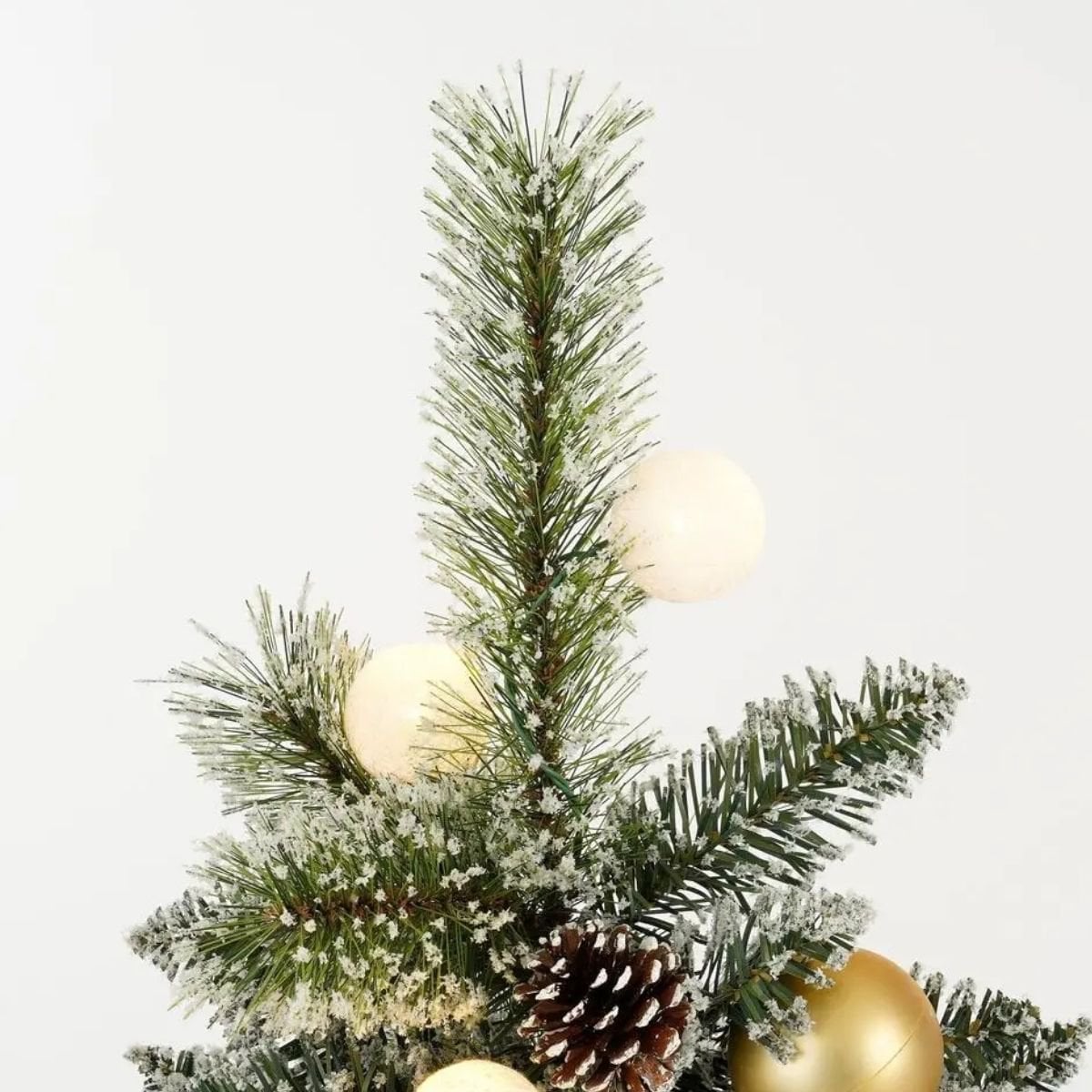 Pack Noël 2 Kaprun Blanc Chaud 60cm Sapin + Guirlande + Couronne Ronde