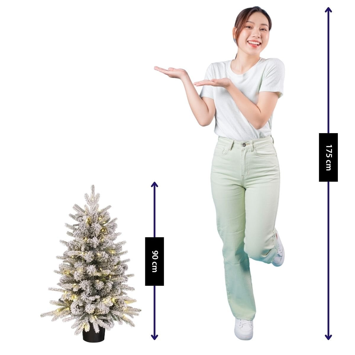 Sapin de Noël artificiel Grimshaw Blanc chaud 90 cm