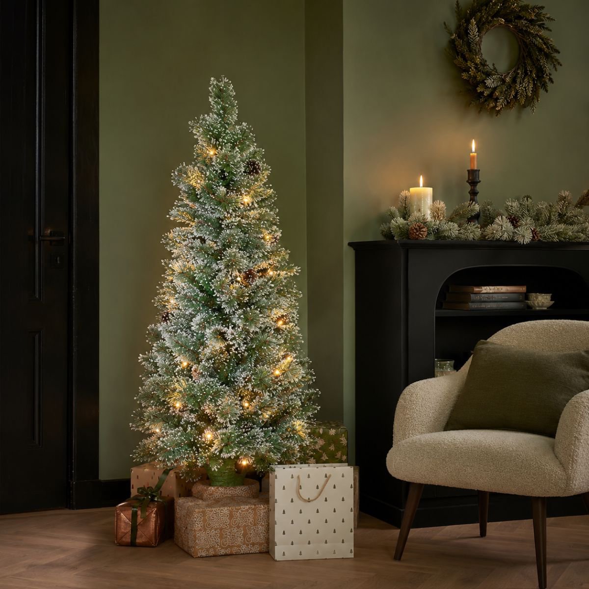 Sapin de Noël artificiel Vandans Blanc chaud 120 cm