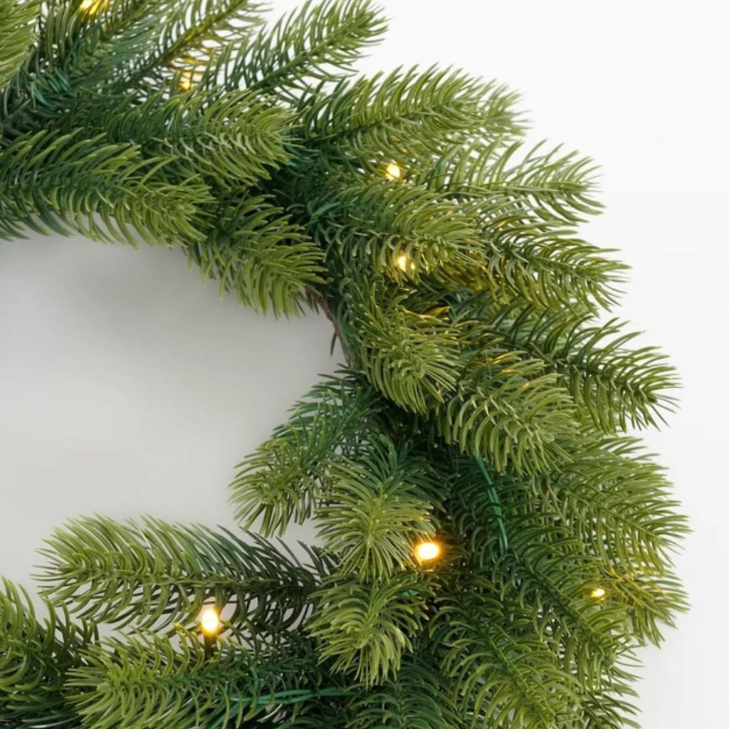 Pack 2 Sapins de Noël 90 cm + Couronne Ø45 cm artificiel Nagoya Blanc