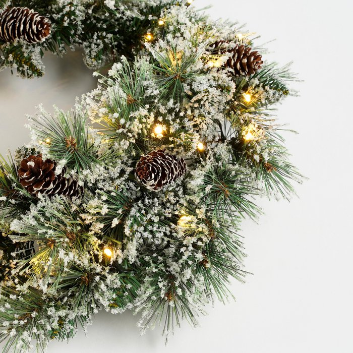 Pack Noël Vandans Vert 90 cm Sapin + Guirlande + Couronne