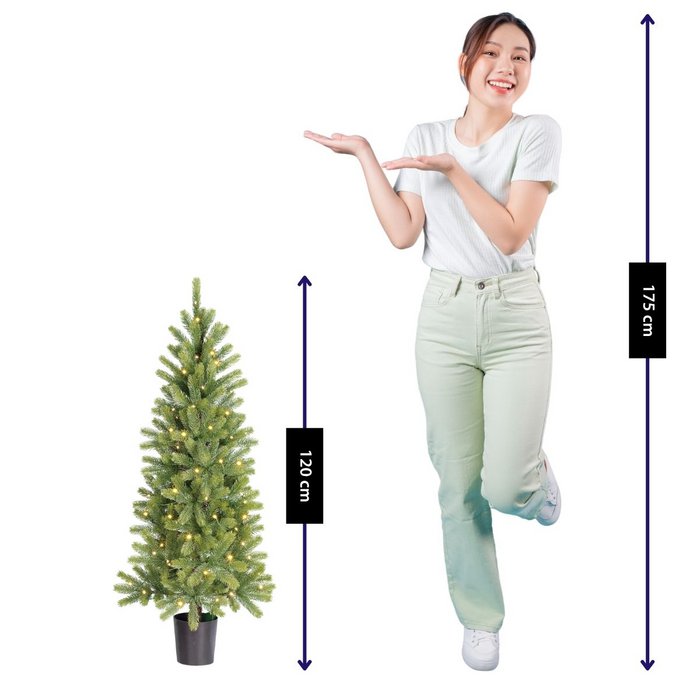 Pack Noël Nagoya Blanc Chaud 120 cm Sapin + Guirlande + Couronne