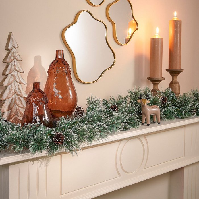 Pack Noël Vandans Blanc Chaud 120 cm Sapin + Guirlande + Couronne
