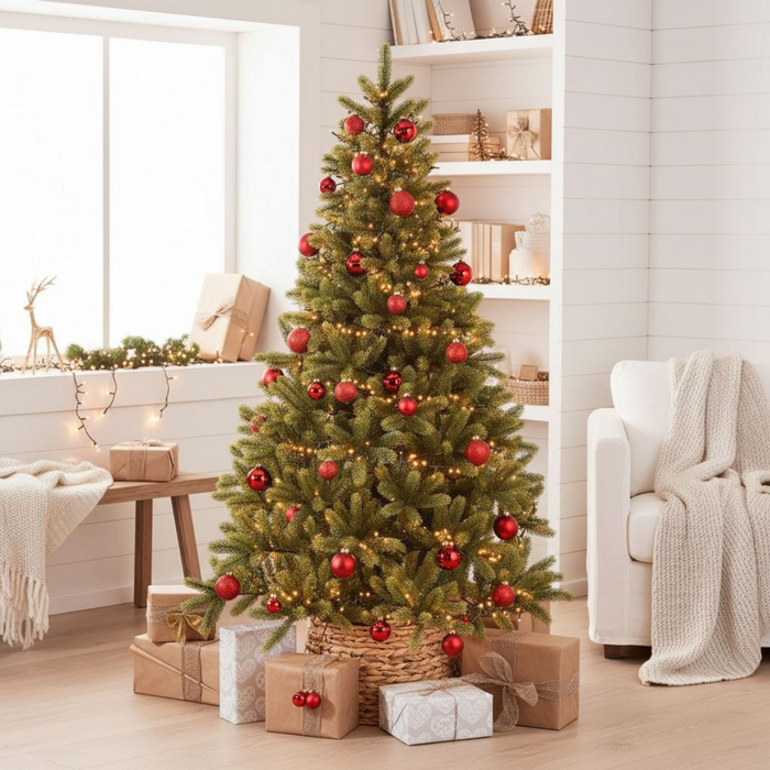 Pack Noël Nagoya Vert 180 cm Sapin + Guirlande + Couronne