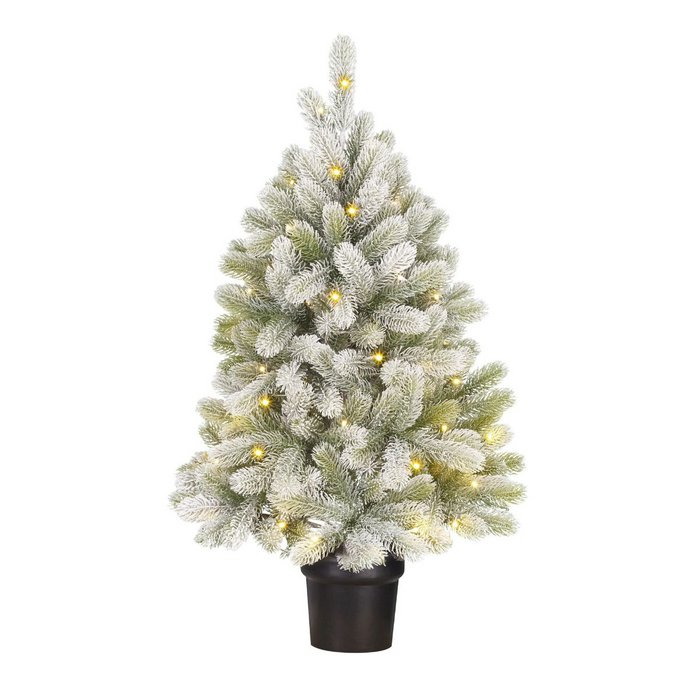 Pack Noël Nagoya Vert Neige 90 cm Sapin + Guirlande + Couronne
