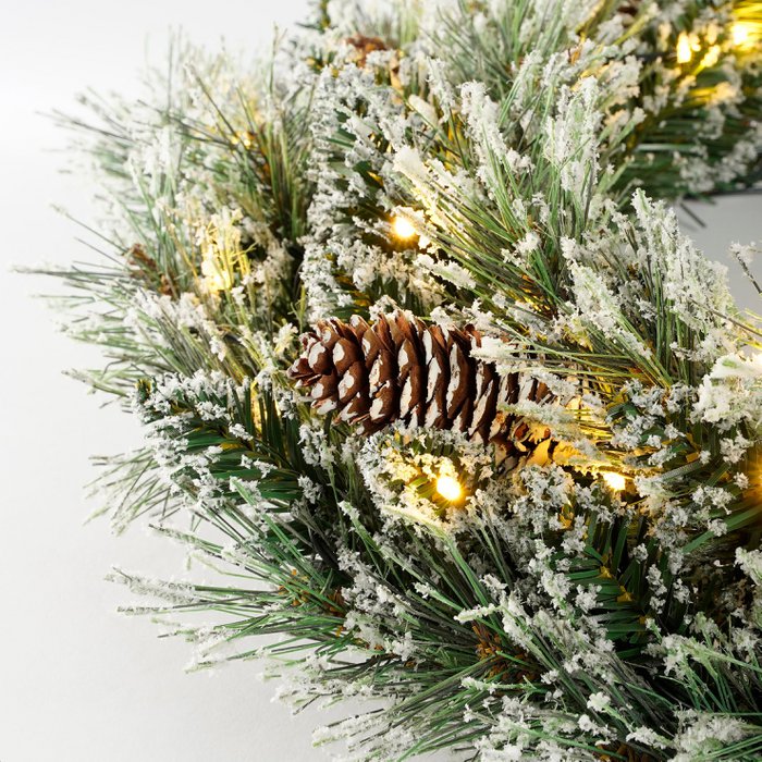 Pack Noël Vandans Blanc Chaud 120 cm Sapin + Guirlande + Couronne