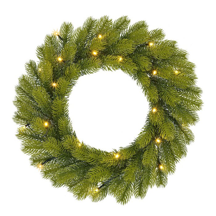 Pack Noël Nagoya Vert 90 cm Sapin + Guirlande + Couronne