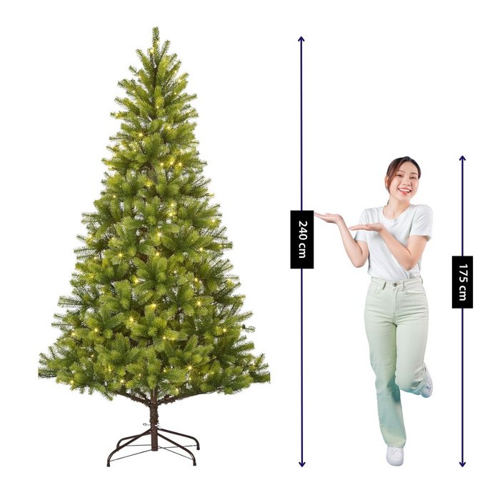 Pack Noël Nagoya Vert 240 cm – Sapin + Guirlande + Couronne