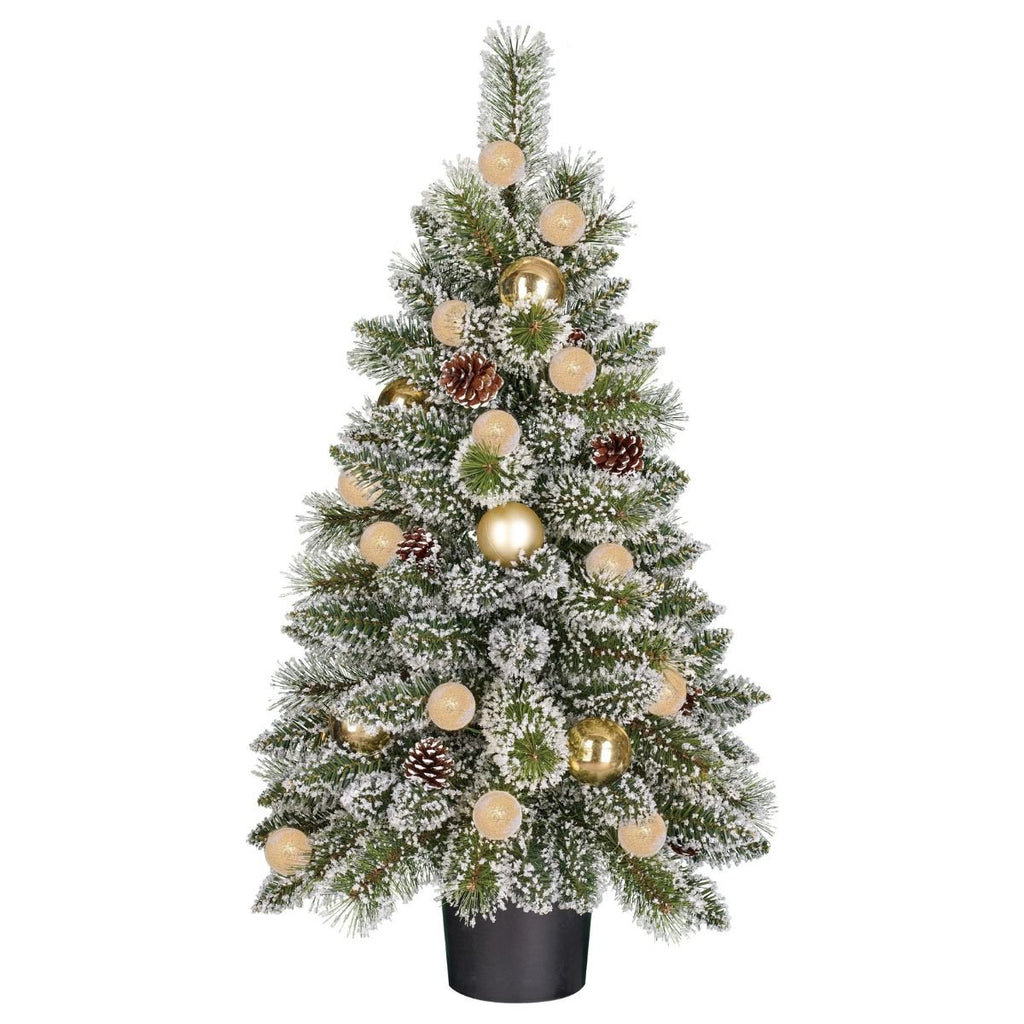 Pack Noël 1 Kaprun Blanc Chaud 90cm Sapin + Guirlande + Couronne Étoile