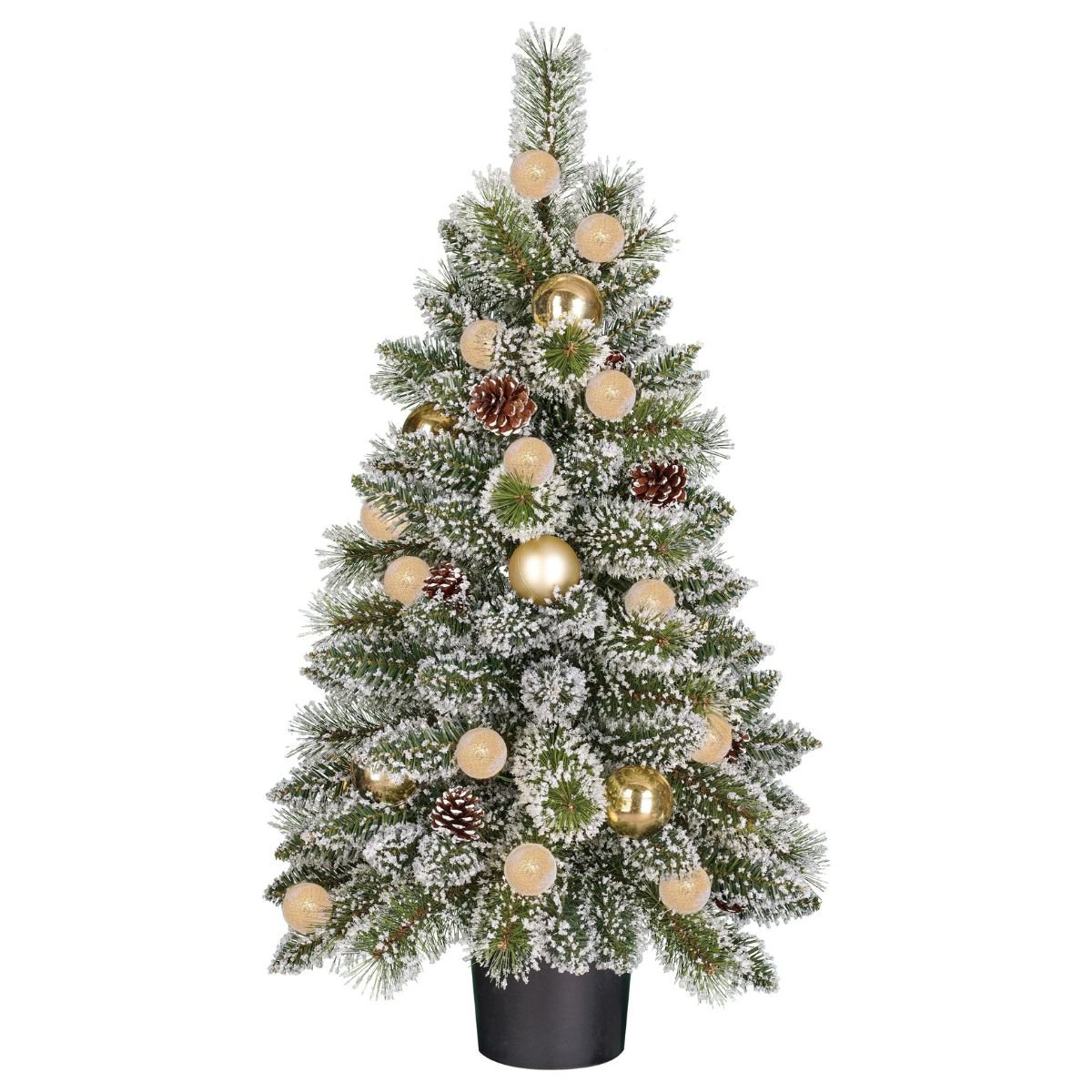 Pack Noël 1 Kaprun Blanc Chaud 90cm Sapin + Guirlande + Couronne Étoile