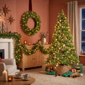 Pack Noël Nagoya Vert 180 cm Sapin + Guirlande + Couronne