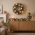 Pack Noël 2 Kaprun Blanc Chaud 60cm Sapin + Guirlande + Couronne Ronde