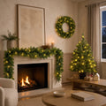Pack Noël Nagoya Vert 90 cm Sapin + Guirlande + Couronne
