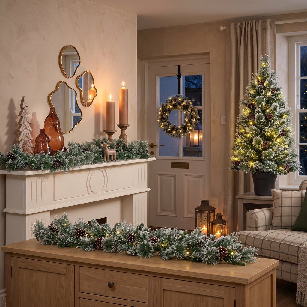 Pack Noël Vandans Vert 90 cm Sapin + Guirlande + Couronne