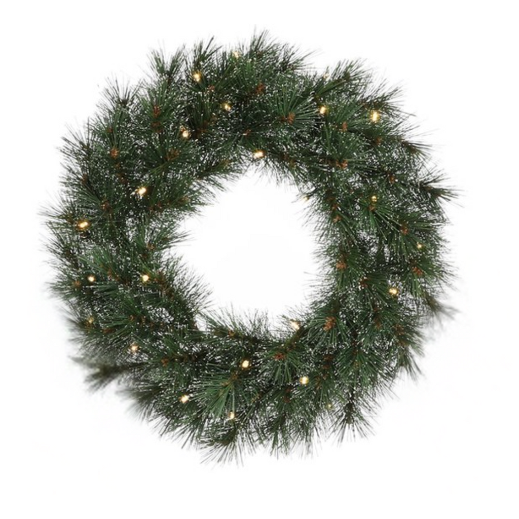 Pack 2 Sapins de Noël 90 cm+ Couronne artificiel Ø45 cm Glendon Vert