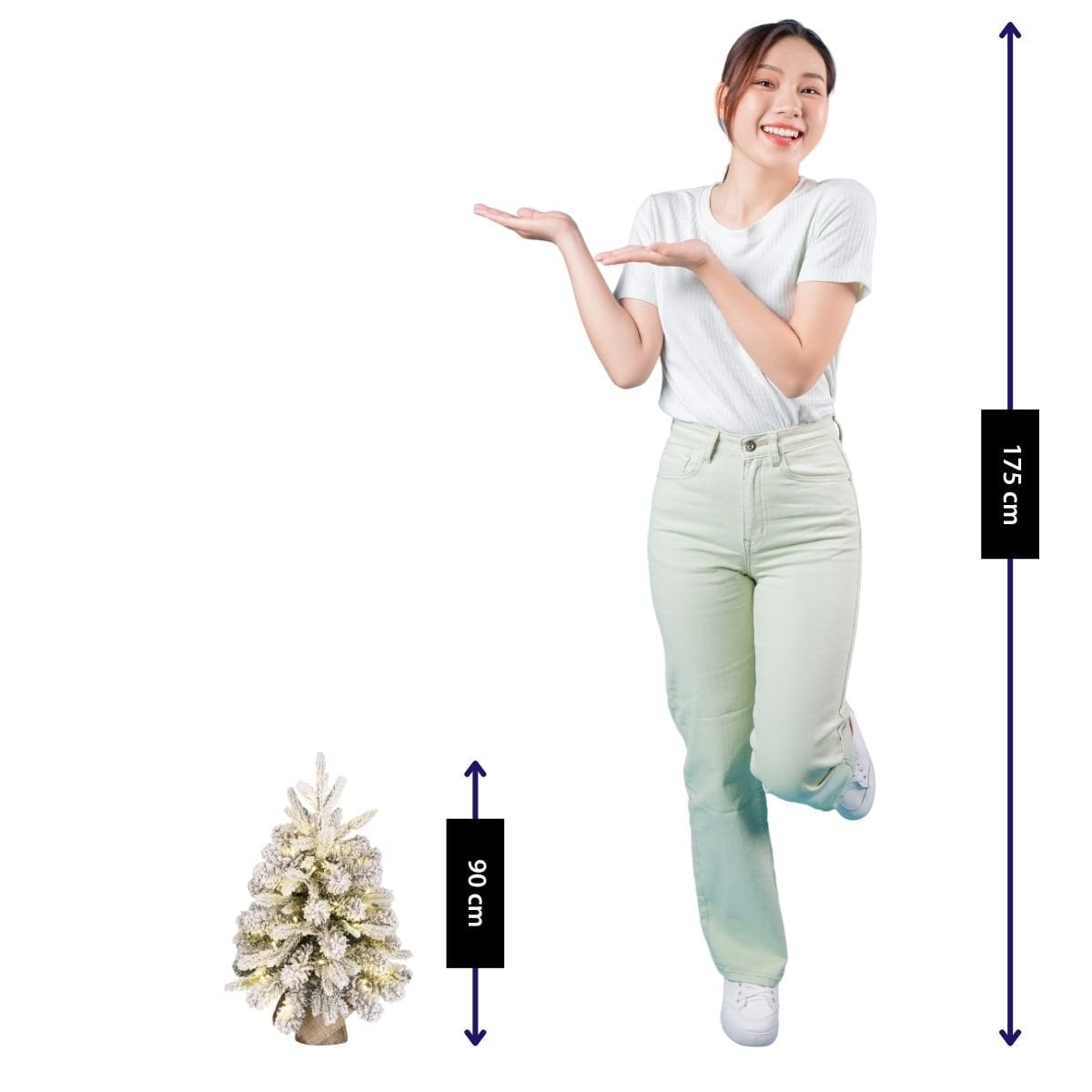 Pack Noël Grimshaw Blanc Chaud Sapin 60 cm + Guirlande 180 cm