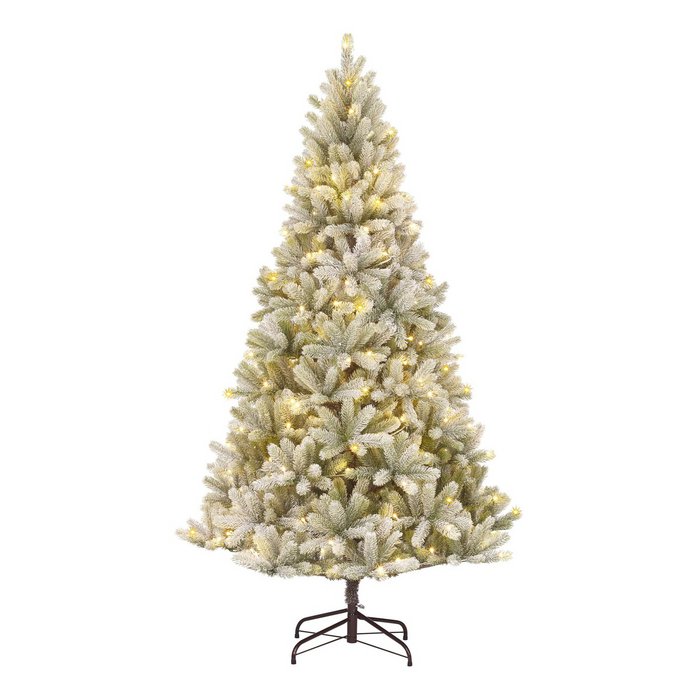 Pack Noël Nagoya Vert Neige 210 cm Sapin + Guirlande + Couronne