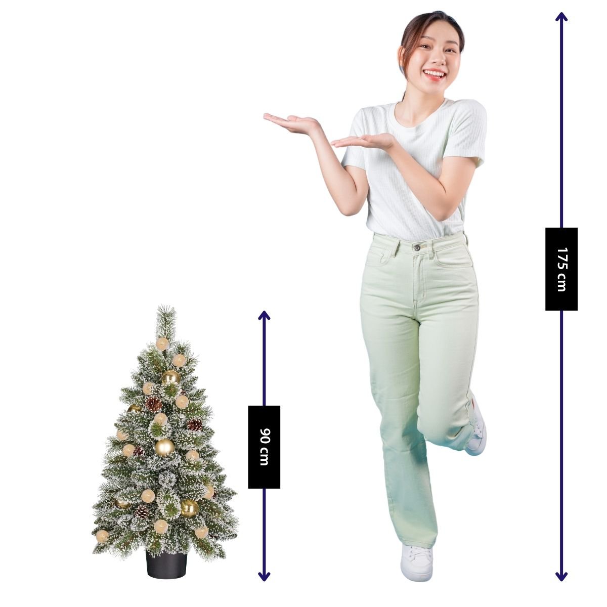 Sapin de Noël artificiel Kaprun Blanc chaud 90 cm