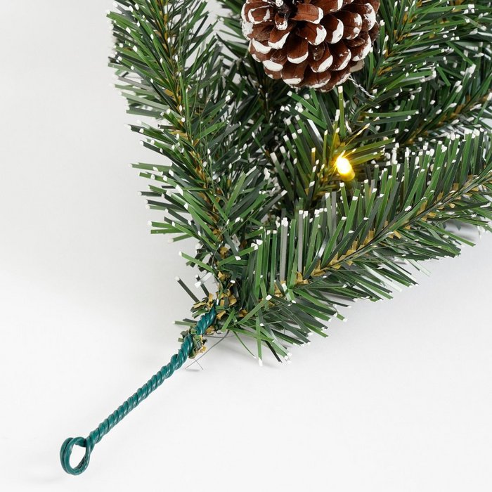 Pack Noël Creston Vert 90 cm Sapin + Guirlande + Couronne